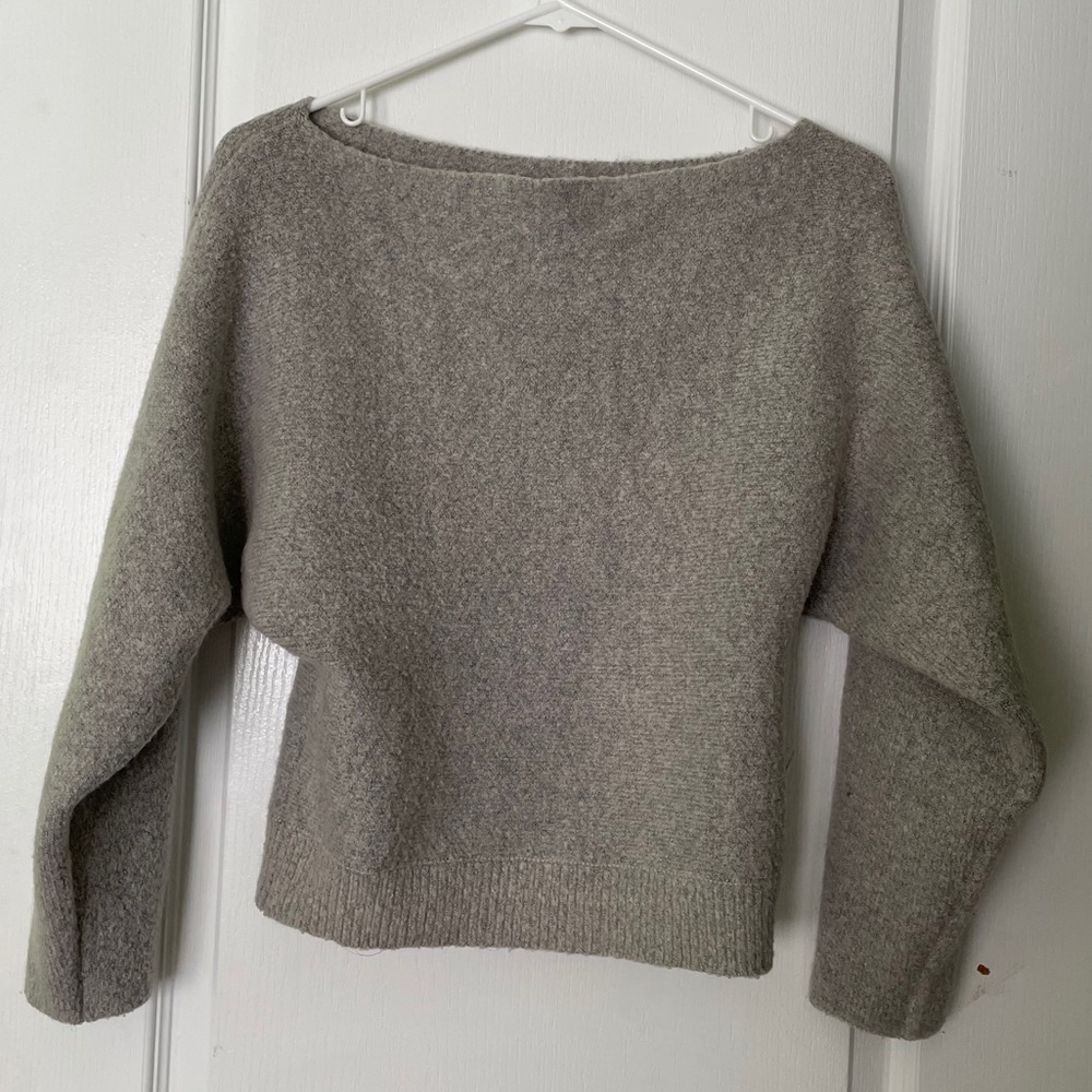 Off shoulder gray sweater